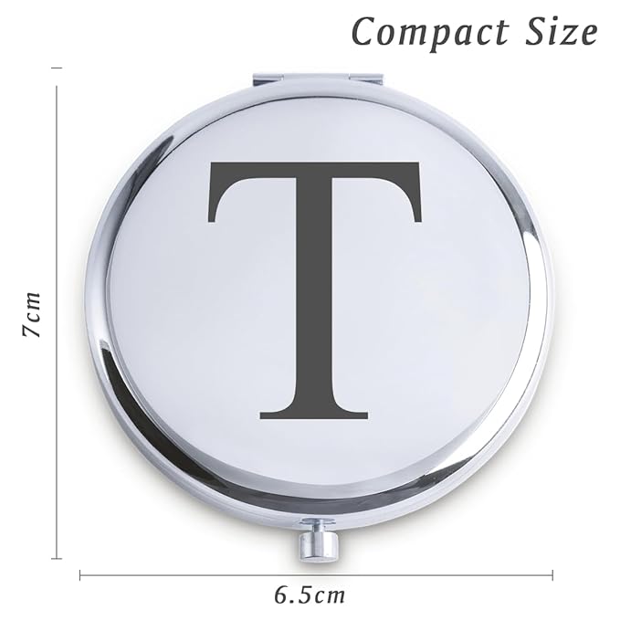 Personalized Gifts for Women Girls, Initial Compact Mirror, Unique Mothers Day Birthday Gifts for Friends Mom Wife Grandma Sister Daughter, 2025 Graduation Gifts for Her College Medical High School