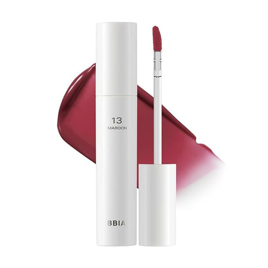 BBIA Glow Lip Tint – Lip Plumping, Volume up Glossy Lip Stain, Naturally Moisturizing, Lightweight, Long-Lasting, Vivid Color, Comfortable Glowy Texture, Non-Sticky, Non-Dry, 3.2g (#13 MAROON)