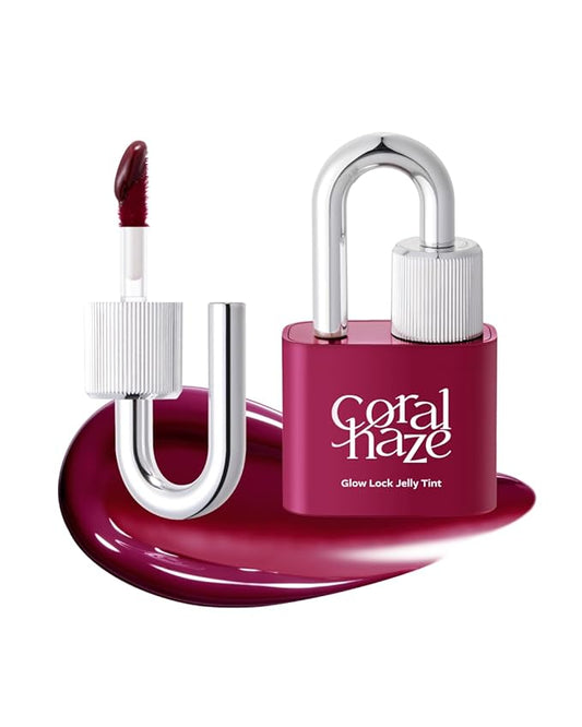 CORLAHAZE Glow Lock Jelly Tint 108 Juicy 4g, Hydrating Jelly Glow Lip Stain, High-Shine, Long-Lasting Color Moisturizing Lip Enhancer with Rosehip Oil, Collectible Lock-Shaped Design, Korean Makeup
