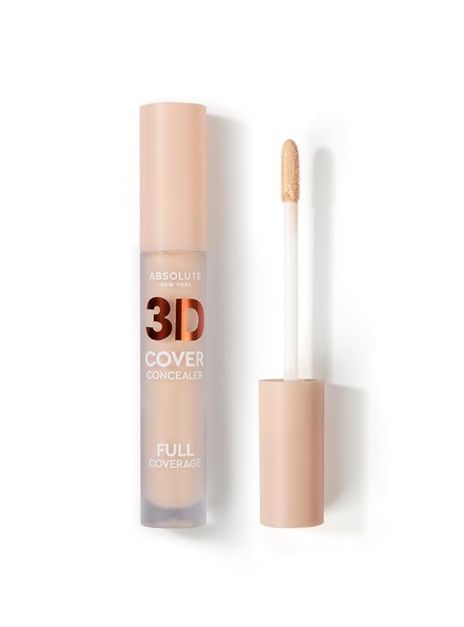 Absolute New Yor 3D Cover Concealer, Full Coverage Concealer for Flawless Skin, Long-Lasting Formula, Ideal for Concealing Imperfections