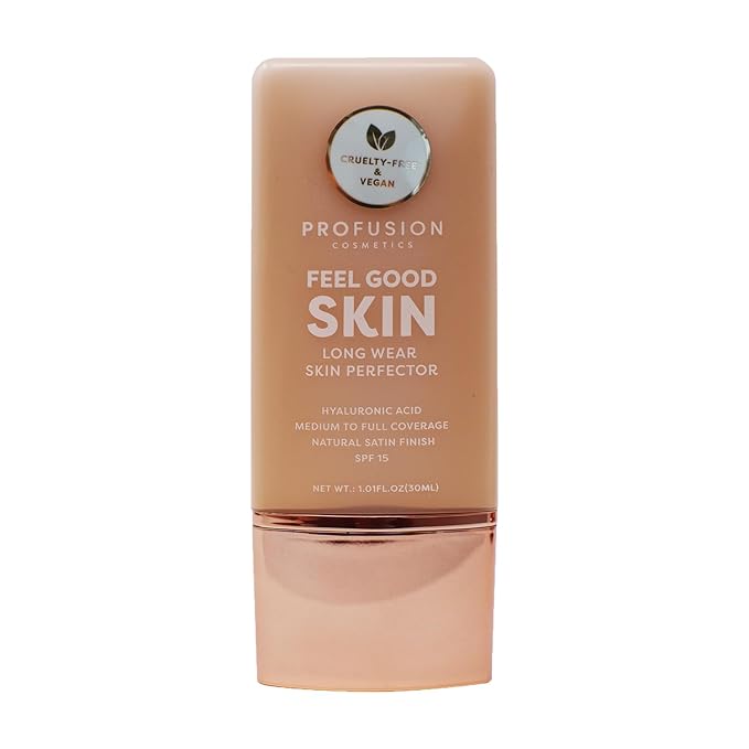 Profusion Cosmetics Lightweight Liquid Foundation for a Flawless and Elegant Radiance, Breathable Makeup for Improves Uneven Skin Tone, Cruelty-Free - Medium 5