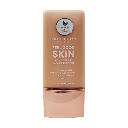 Profusion Cosmetics Lightweight Liquid Foundation for a Flawless and Elegant Radiance, Breathable Makeup for Improves Uneven Skin Tone, Cruelty-Free - Medium 5