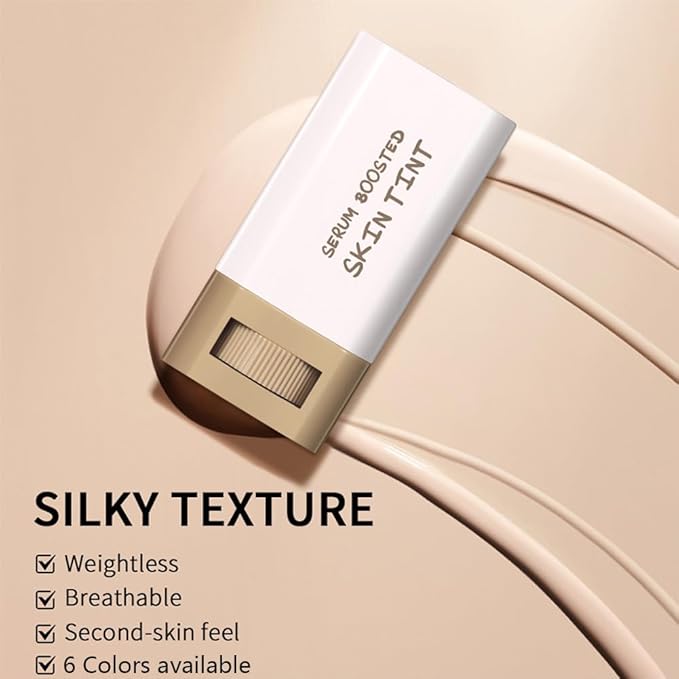 2PCS 3-in-1combining Foundation Stick Beauty Balm Serum Boosted Skin Tint,Solid Tinted Moisturizing Serum Contour Foundation Face for Women,Natural Finish Makeup,Buildable Medium-to-Full Coverage(#01)