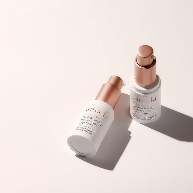 Amala Youth-Renewing Powerhouse Eye Cream - Anti-Aging Cream that Targets Dark Circles, Puffiness and Under Eye Bags with French Pine Extract, Moth Bean Retinol-Alternative and Cupuacu Butter (15ml)