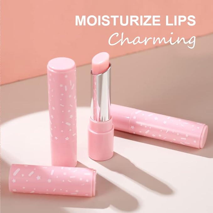 3Pcs Color Changing Lipstick Set, All-Day Moisturizing Lip Care Pink Nude Tinted Lip Balm Tube for Girls Women Make Up Gift Set