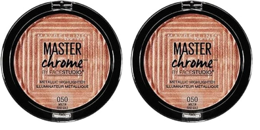 Maybelline New York Facestudio Master Chrome Metallic Highlighter Makeup, Molten Rose Gold, 0.24 Ounce (Pack of 2)