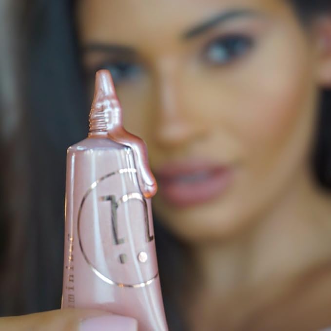 M2U NYC Liquid Highlighter Makeup – Lightweight Luminizer for Natural Radiant Glow with Shimmer – Ultra Smooth Hydrating Illuminator, Face, Cheekbone & Body Glow Enhancer Pink Pearl (Pearl Moon)