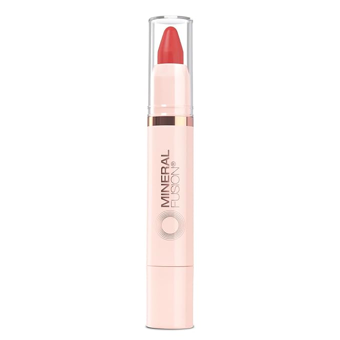 Mineral Fusion NEW Sheer Moisture Lip Tint, Buildable Lip Color, Hydrating Lip Balm with Jojoba Oil, Shea Butter & More, Hydrates & Nourishes, FD&C Dye-Free & Hypoallergenic, Courageous, Cherry-Red