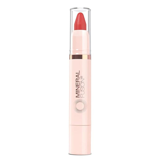 Mineral Fusion NEW Sheer Moisture Lip Tint, Buildable Lip Color, Hydrating Lip Balm with Jojoba Oil, Shea Butter & More, Hydrates & Nourishes, FD&C Dye-Free & Hypoallergenic, Courageous, Cherry-Red