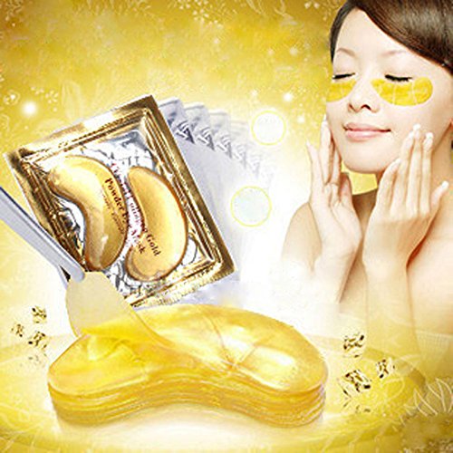 30 Pairs 24K Gold Eye Mask Powder Crystal Gel Collagen Natural Eye Pads For Anti-Aging & Moisturizing Reducing Dark Circles, Puffiness, Wrinkles