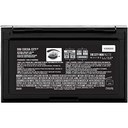 Maybelline New York The City Mini Eyeshadow Palette Makeup, Cocoa City, 0.14 Ounce