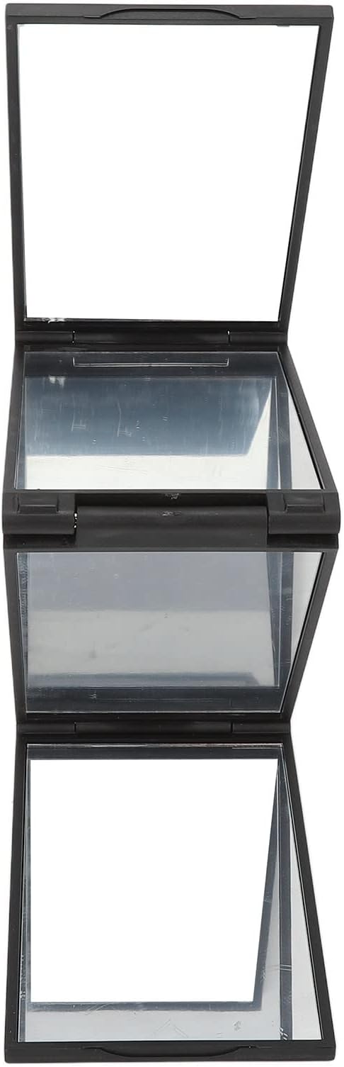 4 Way Mirror, Hair Mirrors 360 Degree Makeup Mirror Panel Foldable Haircut Handheld Plastic Frame Desktop for Braiding Hair Cutting Colouring Styling Home Multifunctional Portable No Blind Area