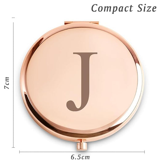 Personalized Gifts for Women Girls, Initial Compact Mirror, Unique Mothers Day Birthday Gifts for Friends Mom Wife Grandma Sister Daughter, 2025 Graduation Gifts for Her College Medical High School