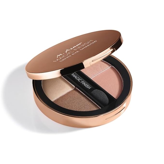 M. Asam MAGIC FINISH Eyeshadow Palette Satin Eyeshadow No. 3-4-in-1 make-up with hyaluronic acid, ultra fine pigments, satin finish & intense color, case with mirror & applicator, 4 x 0.08 Oz