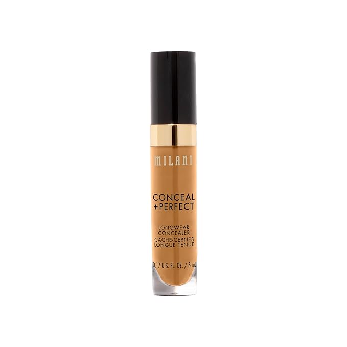 Milani Conceal + Perfect Longwear Concealer - Warm Tan (0.17 Fl. Oz.) Vegan, Cruelty-Free Liquid Concealer - Cover Dark Circles, Blemishes & Skin Imperfections for Long-Lasting Wear