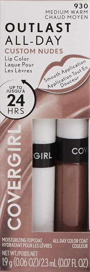 COVERGIRL Outlast All-Day Lip Color Custom Nudes Deep Cool 2 Piece & Universal Nude