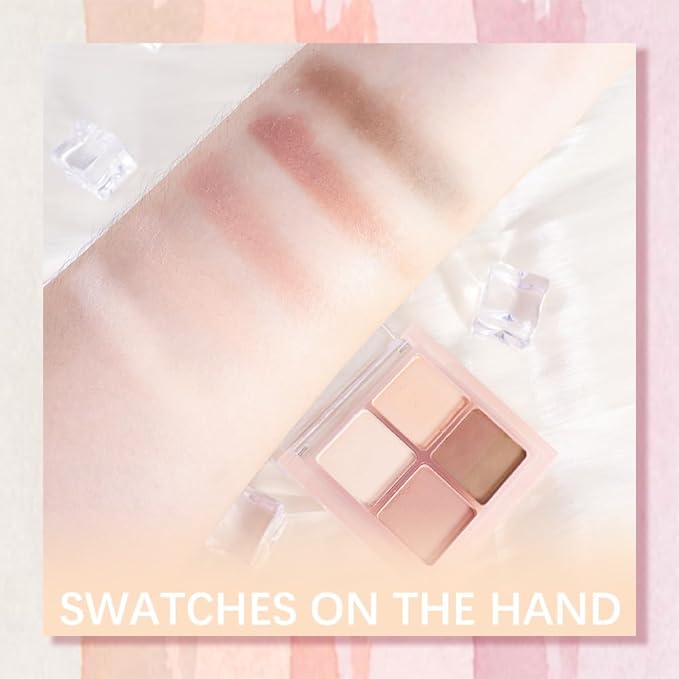 5 Colors Matte Eyeshadow Palette for Eye Makeup, Brown Eyeshadow Quads Velvety Pigmented Blendable Matte, Talc-Free