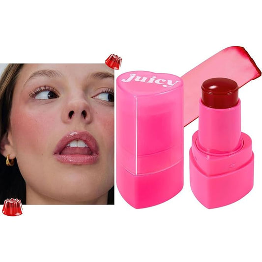 Multi-Use Water Jelly Tint Stick Sheer Lip & Cheek Stain Finish, 3-In-1 Cheek Blush & Eyeshadow & Lip Tinted Long-Lasting Moisture - 1,000+ Swipes Per Stick (# 03, 0.32oz)