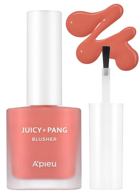 A'PIEU Juicy-Pang Water Blusher [CR01] (0.31 fl oz) - Dewy-Liquid Cheek Color with Fruity Tint and Soft Blendable Texture. Fruit Extract Blend, Rose Flower Water.