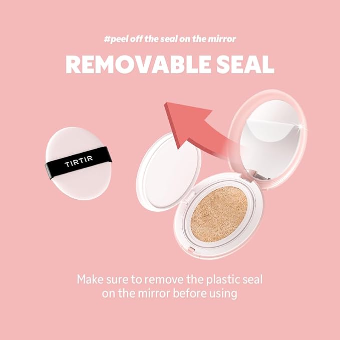 TIRTIR Mask Fit All Cover Pink Cushion Foundation | High coverage, Velvety Matte Finish, Lightweight, Flawless, Corrects Redness, Korean Cushion (#23N Sand, Full Size, 0.63 Fl Oz)