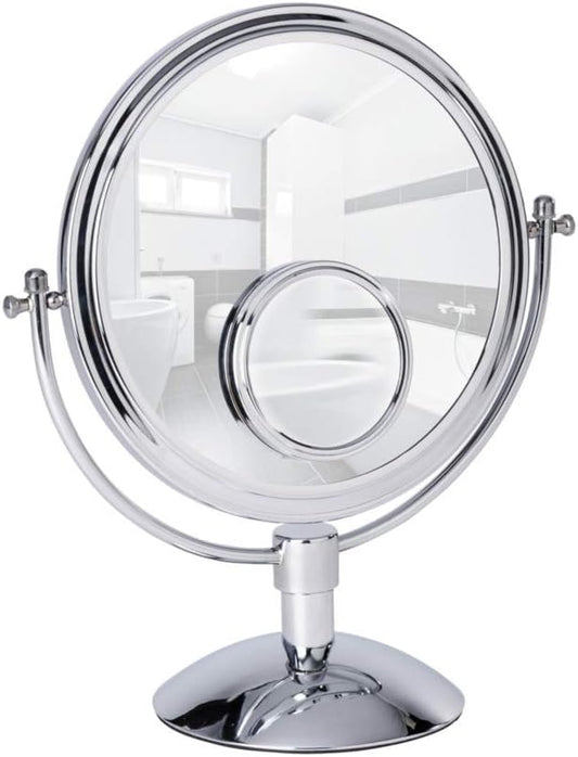 WENKO 22016100 Cosmetic Mirror Grando, Steel, 13.0 x 14.6 x 6.7 inch