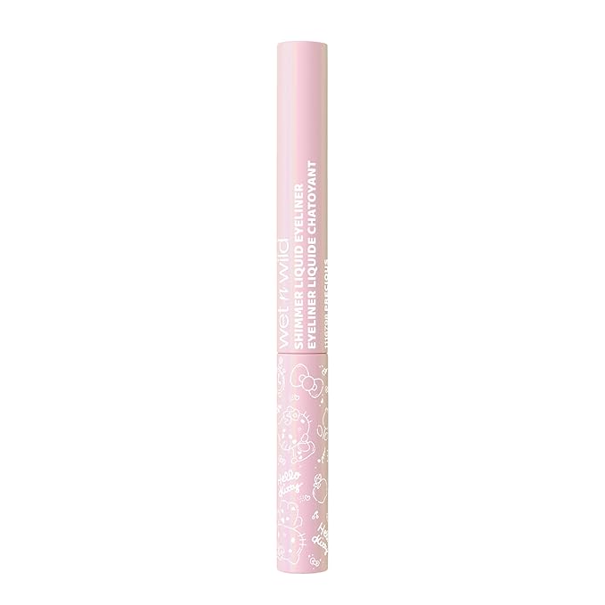 wet n wild Hello Kitty Shimmer Liquid Eyeliner, Richly Pigmented Iridescent Pearl Particles, Smooth & Easy Brush Application, Cruelty-Free & Vegan - Precious