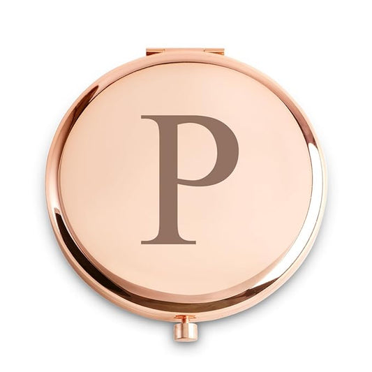 Personalized Gifts for Women Girls, Initial Compact Mirror, Unique Mothers Day Birthday Gifts for Friends Mom Wife Grandma Sister Daughter, 2025 Graduation Gifts for Her College Medical High School