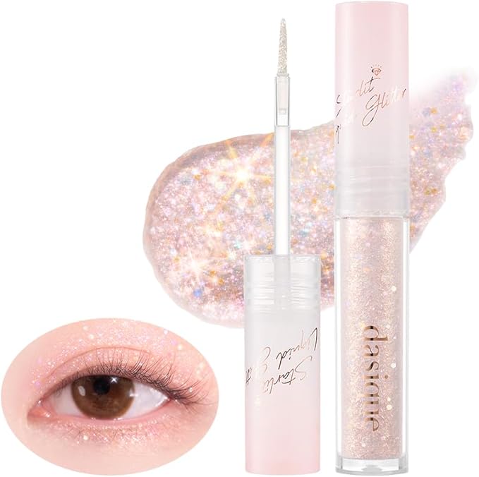 dasique Starlit Jewel Liquid Glitter (04 Rose Quartz) | Twinkle Glitter Shadow | Long-lasting | Multi-dimensional sparkle finish | Quick drying | Multipurpose