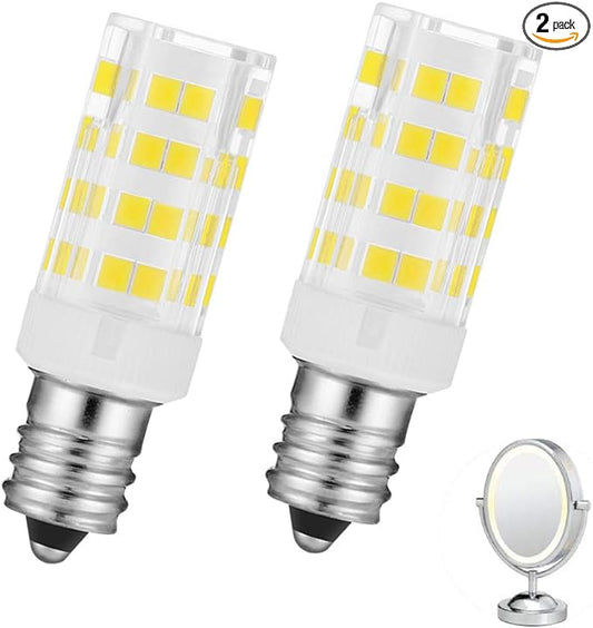 2 Pieces 6K T Type LED Light Bulb, Mirror Replacement Bulbs - Lighted Make Up Mirror Bulbs 20W Replacement Bulbs for Double Sided Illuminated Mirror