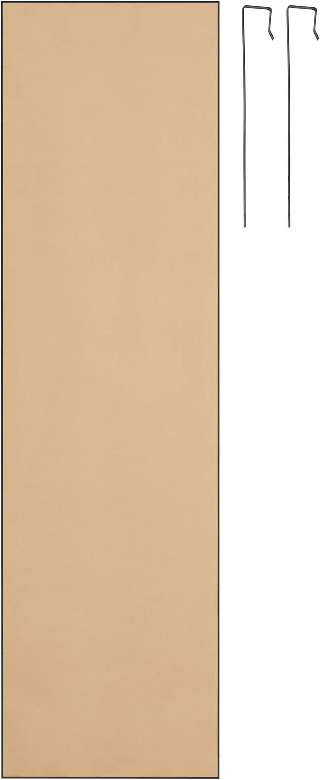 Americanflat 12x48 Over The Door Mirror - Hanging Full Length Mirrors with Engineered Wood - Modern Mirror for Bathroom, Bedroom, Living Room - Mirrors for Wall Display and Home Decor - Black