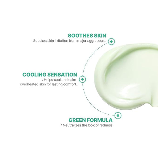 Cell Fusion C Cica Calming Down Cream, Redness Relieving Moisturizer for Sensitive Skin, Green Color Correcting, Centella Asiatica, 50ml / 1.69 fl.oz