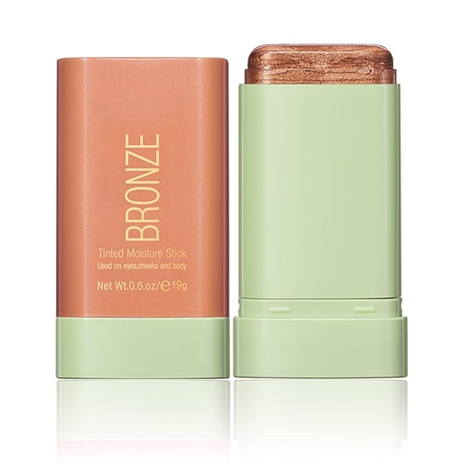 Multi-Use Makeup Blush Stick, Tinted Solid Moisturizer On-the-Go Blush, Multi-use Cream Blush Stick for Cheek & Eyes & Lips, Waterproof Natural Nude Makeup for All Skin (3# Rich Glow)