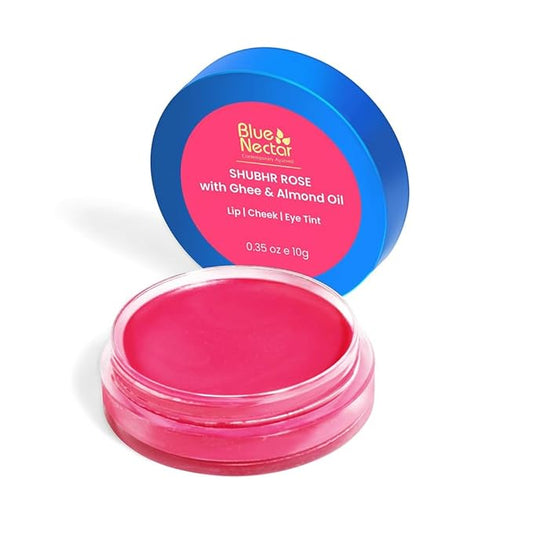 Blue Nectar Lip Tint Balm for Rosy Pink Tinted Lips | Natural Lip Tint for Dark Lips with Organic Ghee & Shea Butter | Long Lasting Lip Mosturizer (0.35 Oz)