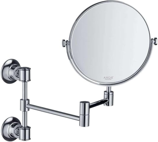 AXOR Hansgrohe 42090820 Montreux Shaving Mirror, Pull Out, Brushed Nickel