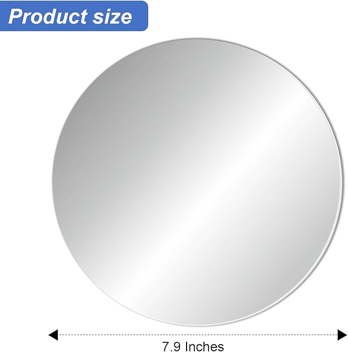 Blulu 2 Pcs Magnetic Locker Mirror Small Real Glass School Rectangular Locker Magnetic Makeup Mirror for Bathroom Household Refrigerator Cabinet (7.9 Inches)