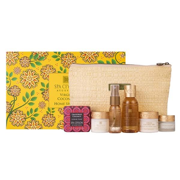 Spa Ceylon Virgin Coconut Home Spa Set | Body Care Set & Mini Travel Bag | Pamper Gift | Organic Bath Products
