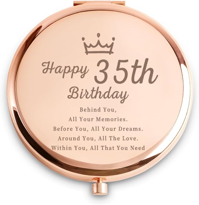 40th Birthday Gifts for Women, Best Female Presents for 40 Year Old Her Ladies Daughter Sister Wife Aunt Friends Mom, Personalized Engraved Compact Mirror Gift Ideas