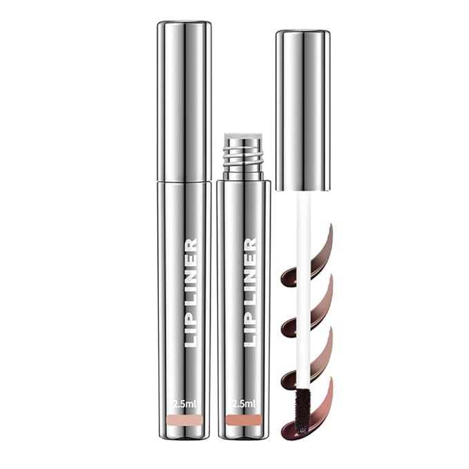 2PC Pipe-off lip liner stain,Nude Matte Tint,Non-Fading, Full Coverage,light brown/dark brown/burgundy long-lasting,line tattoo high-color Tint,Smudge-Proof,Waterproof(#2 Neutral Mauve+#3 Brown)