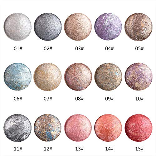 Mallofusa Single Color Baked Eye Shadow Palette Glitter Powder ,Sunshine Golden,CES3809