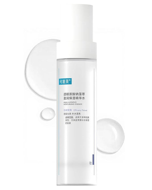 KOMFYMED Aqua Luminous Moisturizing Essence Toner with Sodium Hyaluronate & Algae Extract - Deep Hydration, Radiance Boost, Lightweight Facial Essence for All Skin Types, 120ml / 4.05 fl.oz