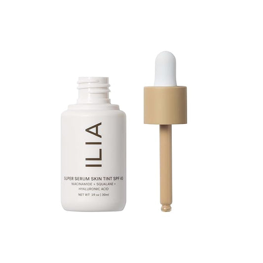 ILIA - Super Serum Skin Tint SPF 40 | Non-Comedogenic, Vegan, Lightweight to Help Against Blue Light, + Pollution while Hydrating, Smoothing, + Refining (Formosa ST4, 1 fl oz | 30 ml)