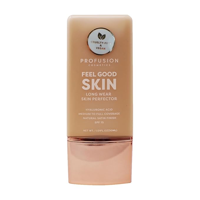 Profusion Cosmetics Lightweight Liquid Foundation for a Flawless and Elegant Radiance, Breathable Makeup for Improves Uneven Skin Tone, Cruelty-Free - Tan 1