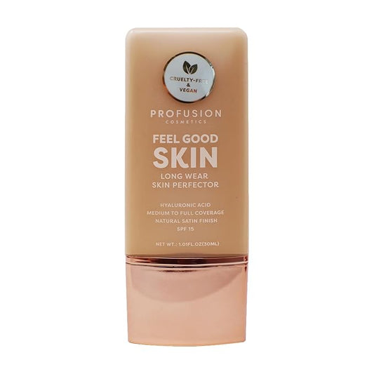 Profusion Cosmetics Lightweight Liquid Foundation for a Flawless and Elegant Radiance, Breathable Makeup for Improves Uneven Skin Tone, Cruelty-Free - Tan 1