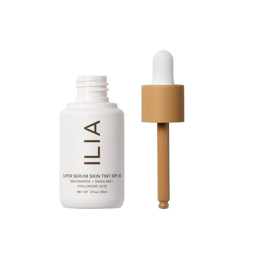 ILIA - Super Serum Skin Tint SPF 40 | Non-Comedogenic, Vegan, Lightweight to Help Against Blue Light, + Pollution while Hydrating, Smoothing, + Refining (Morgat ST11.5, 1 fl oz | 30 ml)