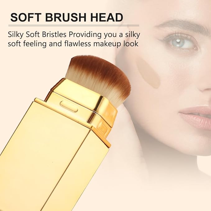 2 IN 1 Double Head Foundation Stick, Portable Makeup Color Changing Concealers, Hydrating Lightweight Foundation Stick with Brush