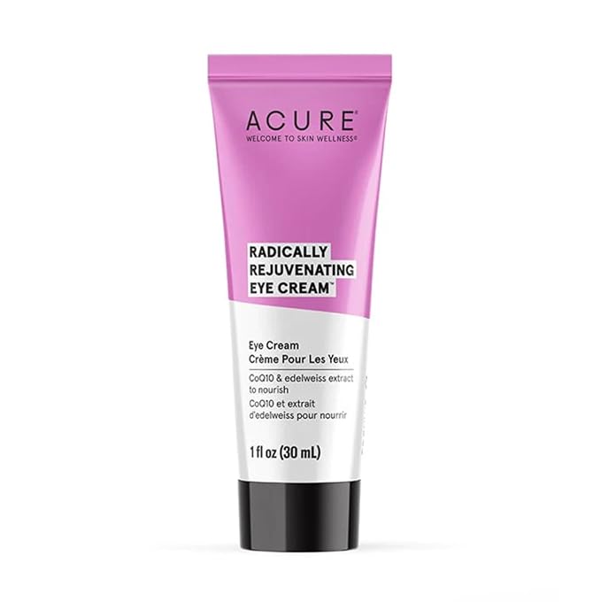 ACURE Radically Rejuvenating Eye Cream - Vegan Anti-Aging Skincare - Made From Hydrating Chlorella & Edelweiss Extract - Minimize Wrinkles and Fine Lines - Moisturize Skin Around & Under Eye - 1 Fl Oz