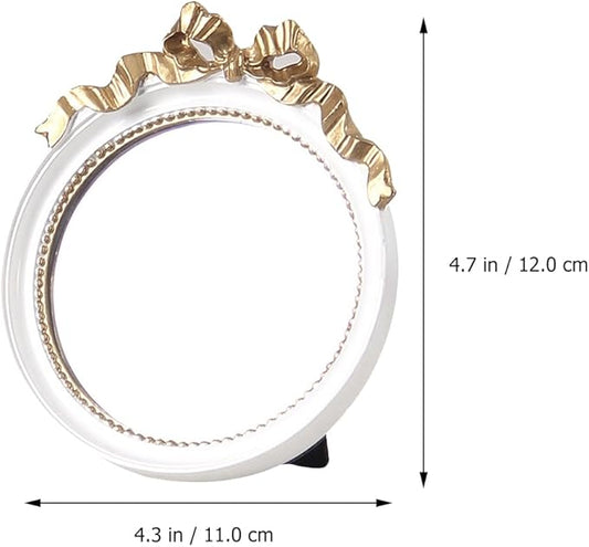 1pc European Style Single Side Mirror Resin Antique at White