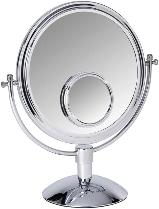 WENKO 22016100 Cosmetic Mirror Grando, Steel, 13.0 x 14.6 x 6.7 inch