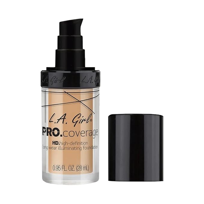 L.A. Girl Pro Coverage Liquid Foundation, Natural, 0.95 Fl Oz (Pack of 1)