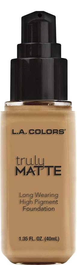 L.A. COLORS Truly Matte Foundation, Warm Honey, 1.35 Fl. Oz. (Pack of 2)